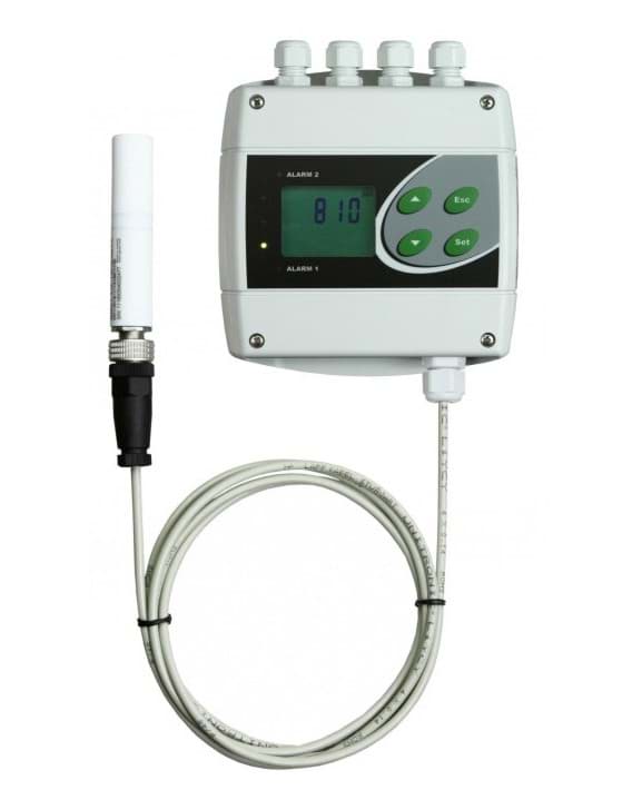 AT-VLS-104DRS Multifunctionele CO2 sensor en regelaar met externe meetprobe, 2x relais en Modbus RS485 communicatie 