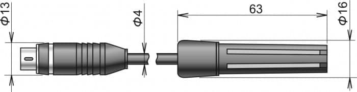TRHD-103D Temperatuur/Relatieve vocht sensor (MiniDin)