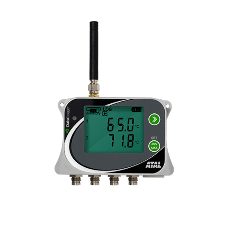 ATR-05-G Temperatuur datalogger met 4 ingangen voor PT1000 sensoren met GSM-modem