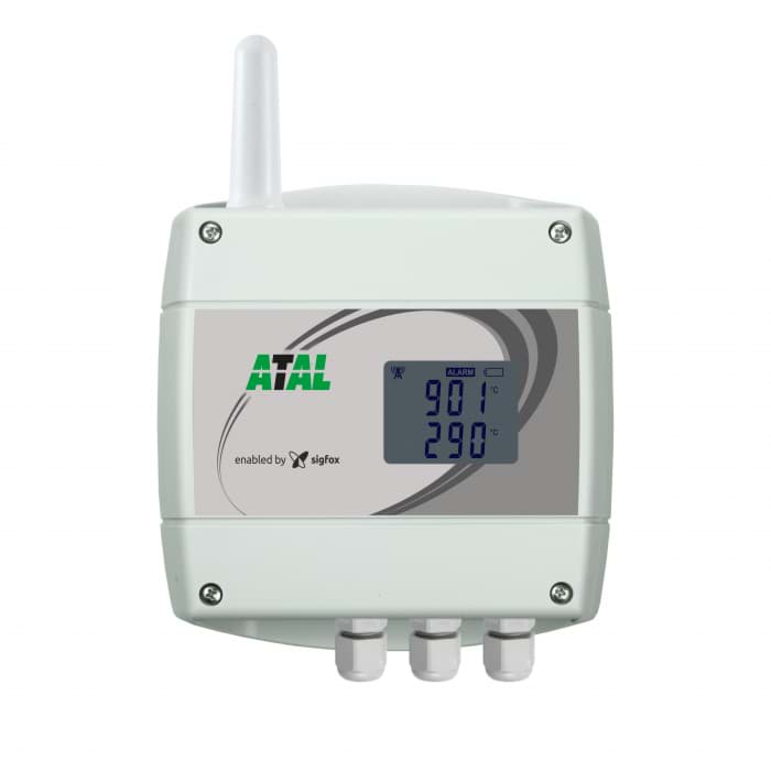 ASF-27 Draadloze temperatuursensor voor 3 externe thermokoppels en met 1 interne temperatuursensor met Sigfox communicatie